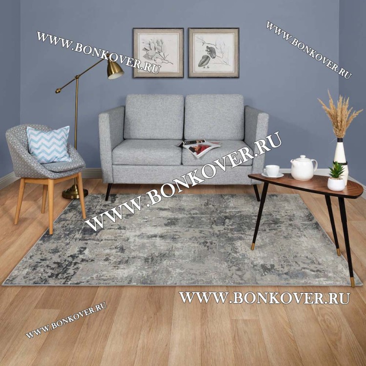 Ковер Абстракция Дизайн 88 Серый с Синим